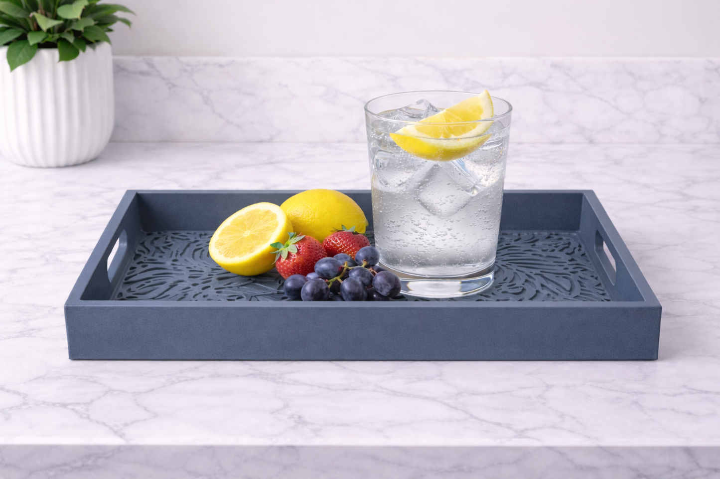 Bandeja Decorativa Botánica Azul Real