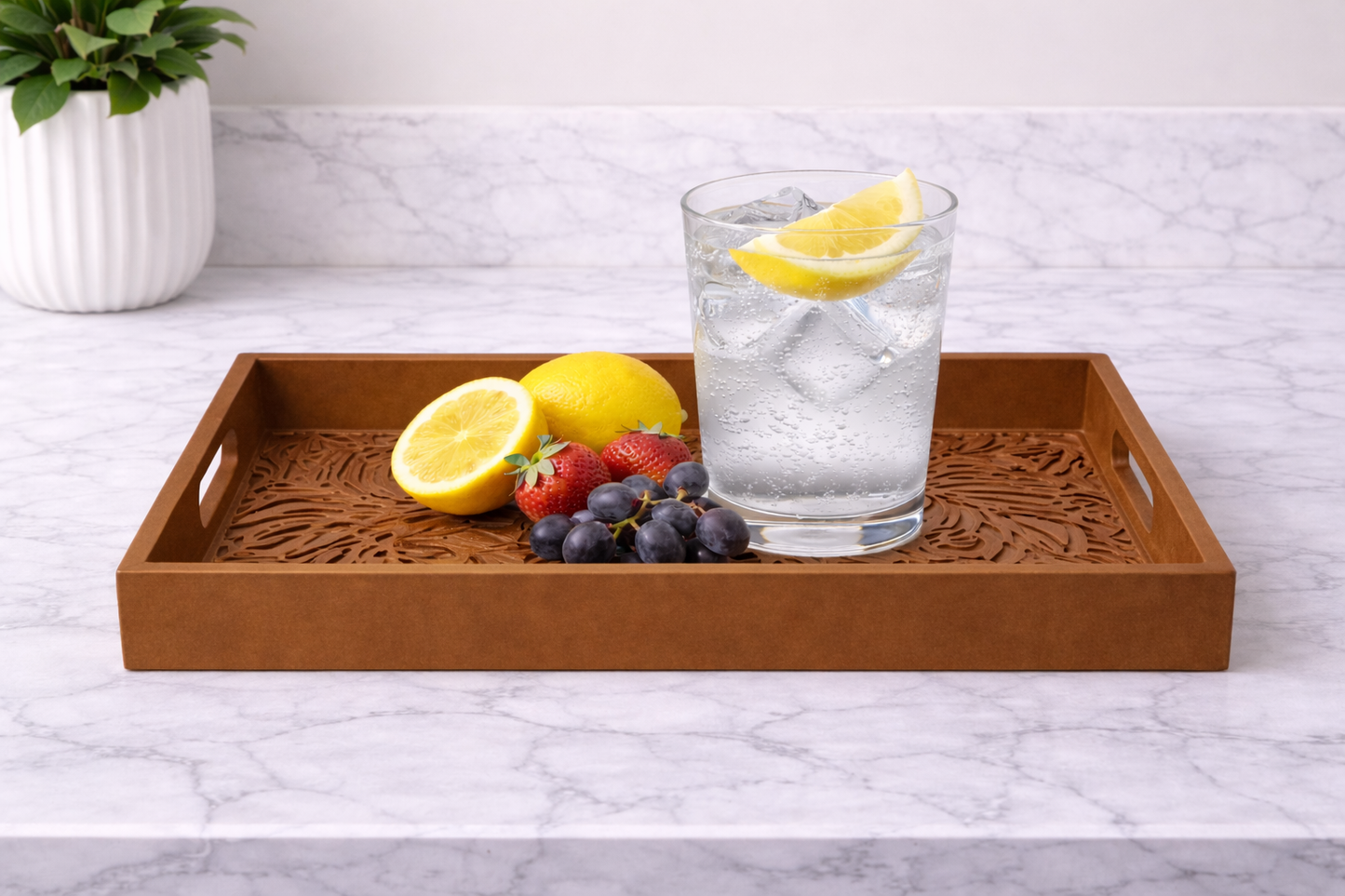 Bandeja Decorativa Botánica Azul Real