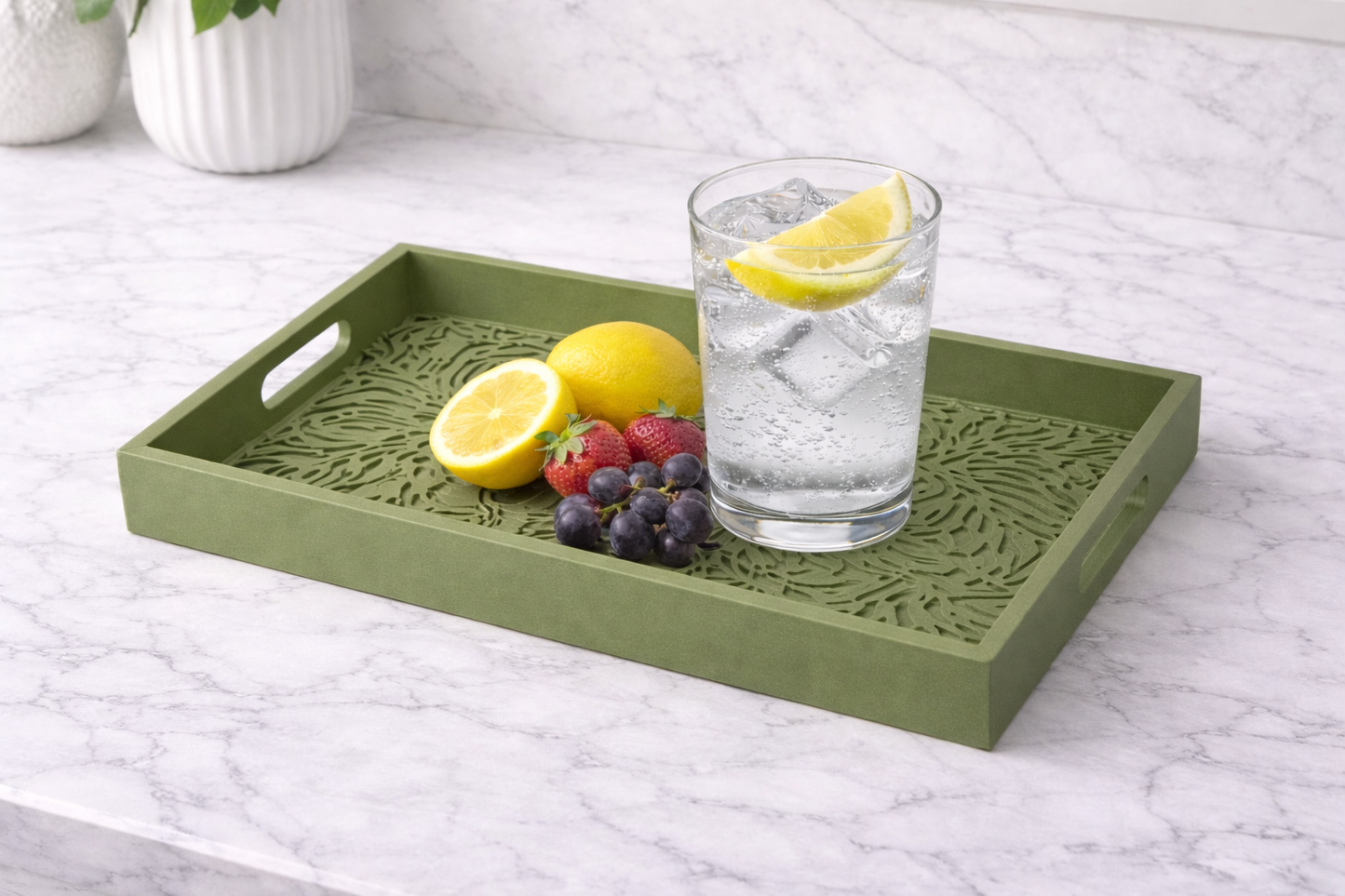 Bandeja Decorativa Botánica Azul Real